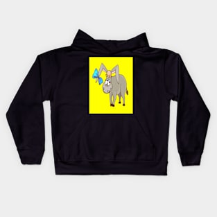 Donkey  Comic Abstract Whimsical Psychedelic Print Kids Hoodie